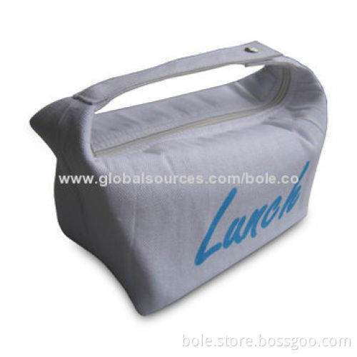 Canvas Cooler Bag in Flexible Handle, Foil Lining, Can Keep Food Cooling and Meet Food Standard